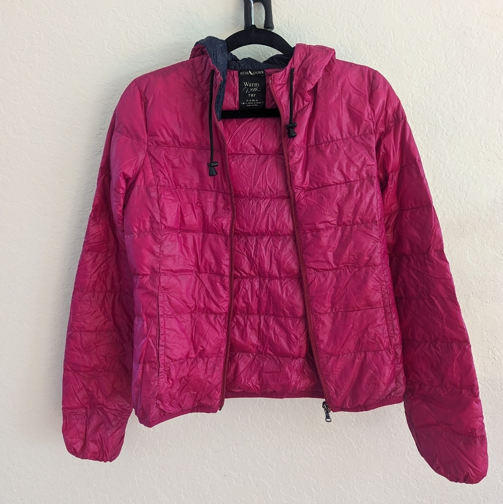 ZARA　ultralight down hoodie packable jacket/S